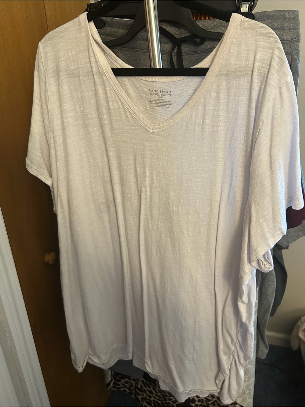 Lane Bryant Lightweight V-Neck Short Sleeve Tee - White